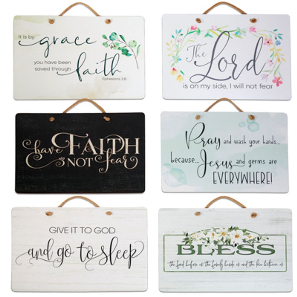 24 Wholesale Wall Sign Inspirational Sayings 15.75x11.37 6assorted W