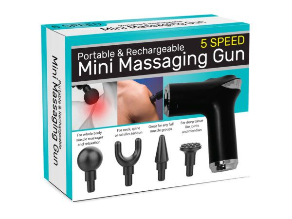 6 pieces of Rechargeable Mini Massaging Gun With 4 Interchangeable Heads