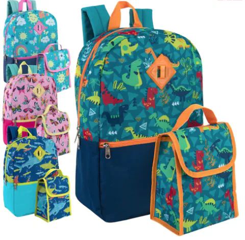 24 Sets of 16 Inch Backpack With Matching Lunch Bag