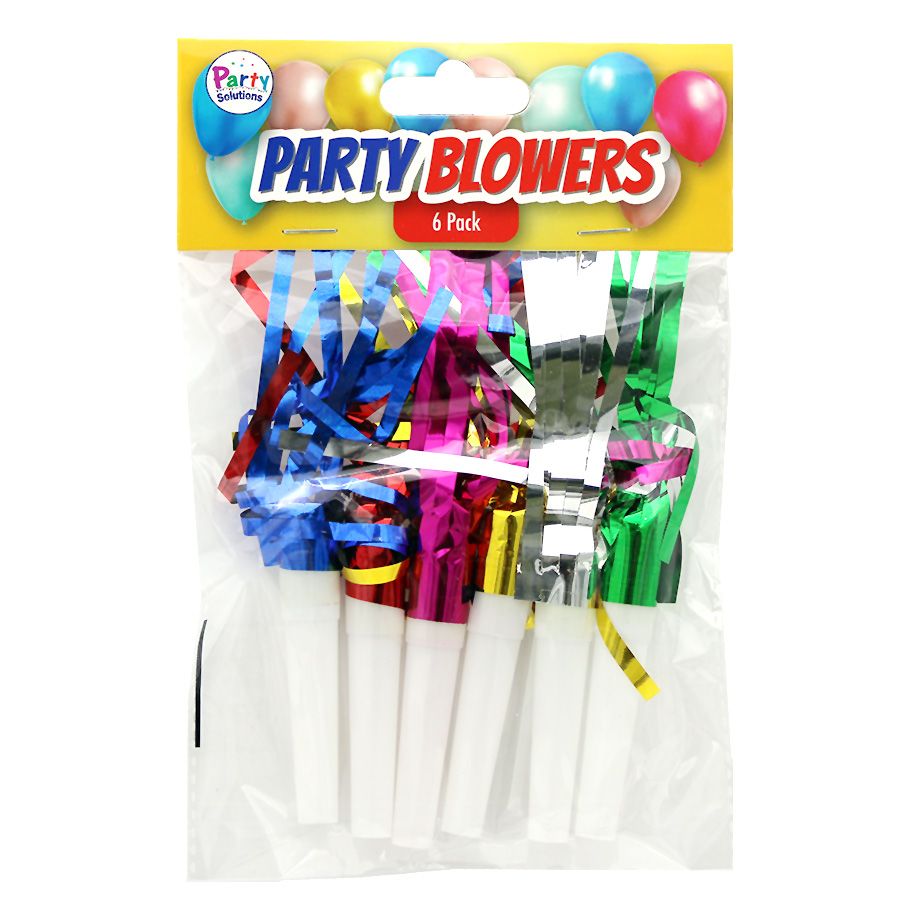 48 Pieces of Party Solution Party Blowers 6 Pk Assorted Colors
