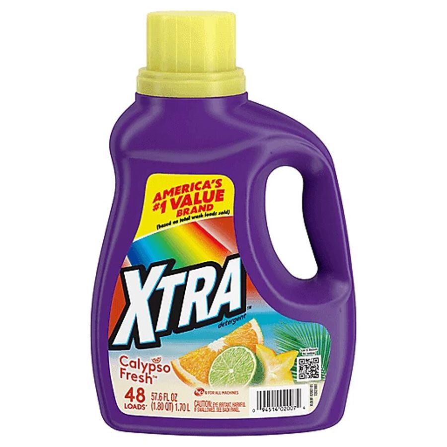 6 Pieces Xtra Liquid Detergent 57.6 Oz Calypso Fresh 48 Loads Laundry
