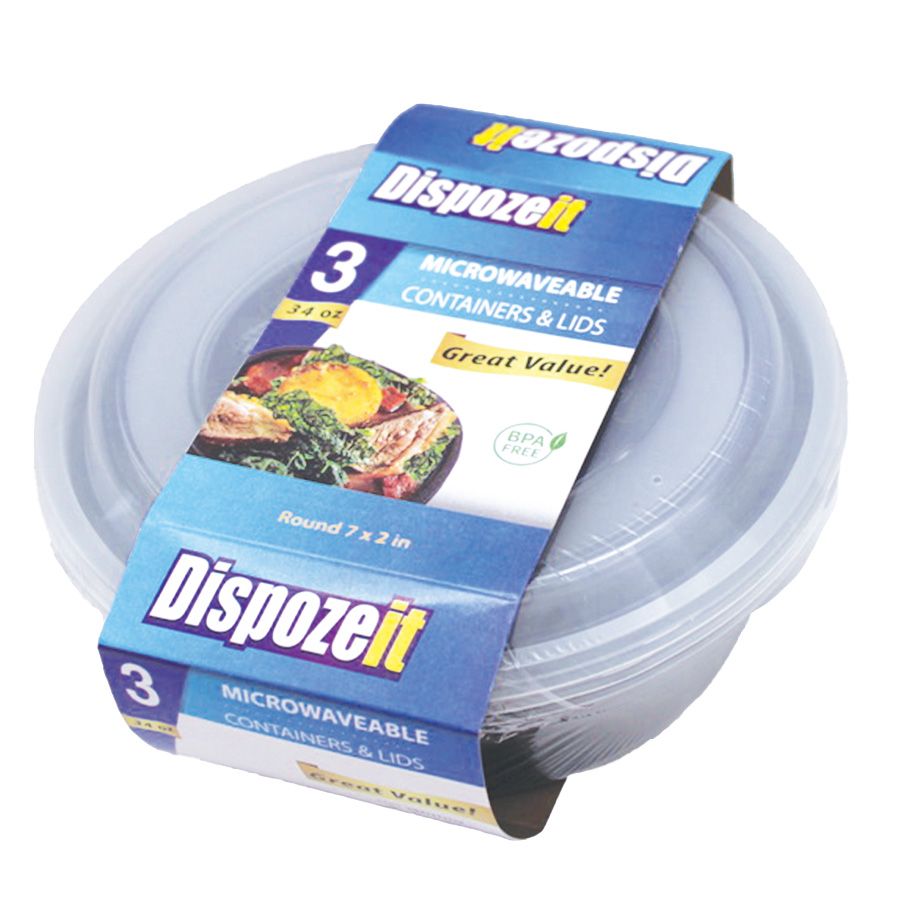 36 Pieces Dispozeit Disposable Food Container 30 Oz / 6 Ct