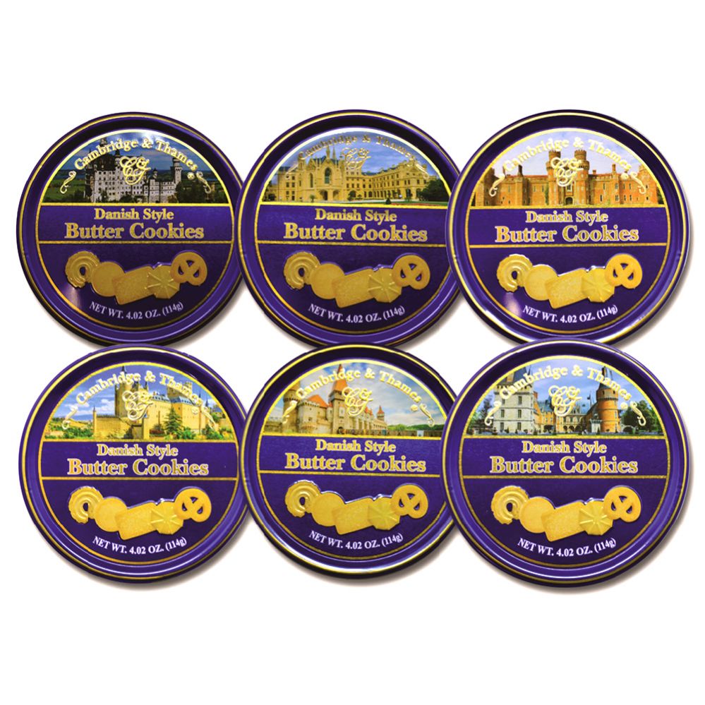 24 pieces Cambridge & Thames Butter Cookies 4 Oz Danish Style Blue Tin