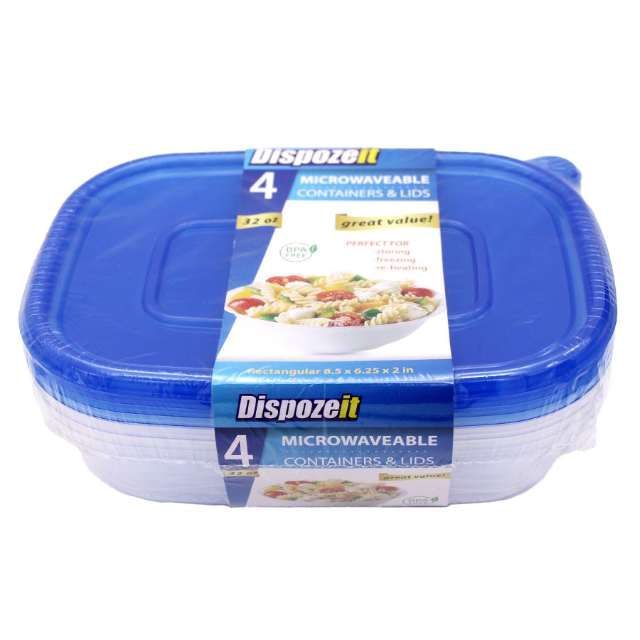 12 Wholesale Dispozeit Disposable Food Container 32 Oz / 8 Ct