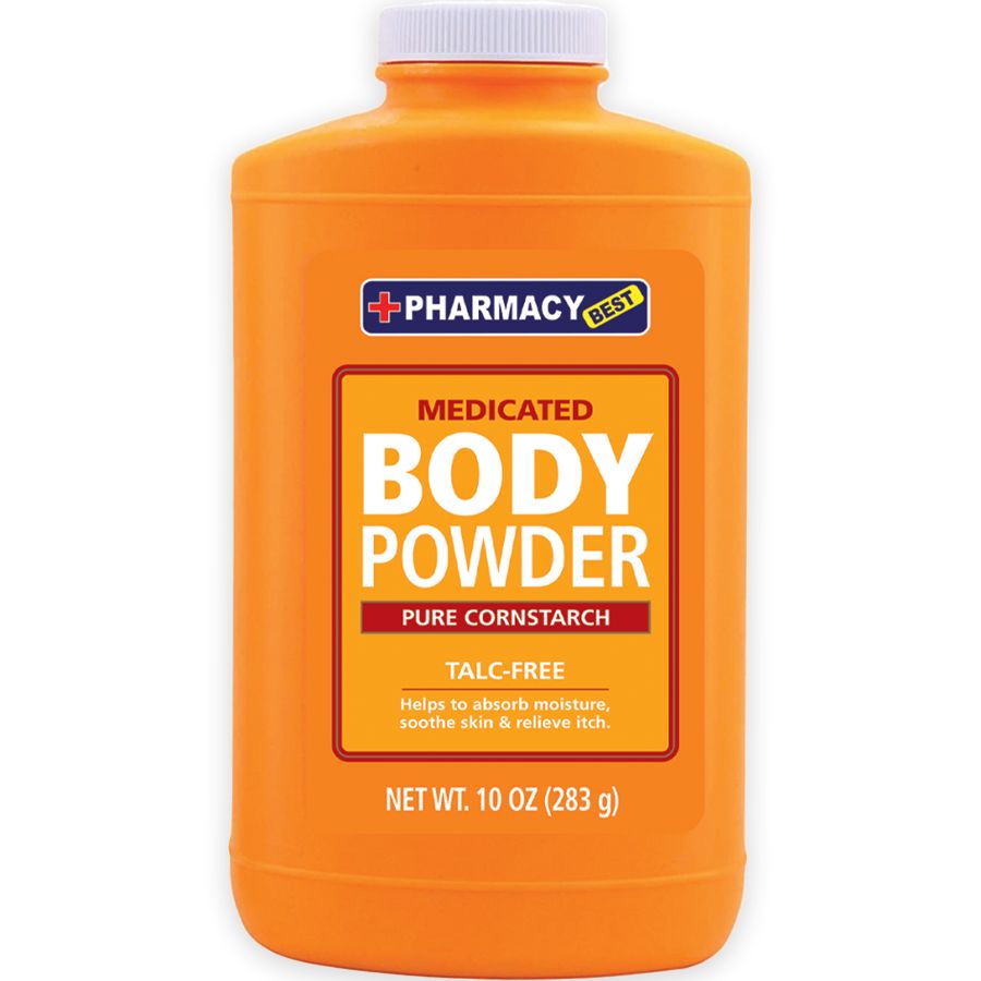 12 Pieces of Pharmacy Best Body Powder Medicated Cornstarch - 10 oz