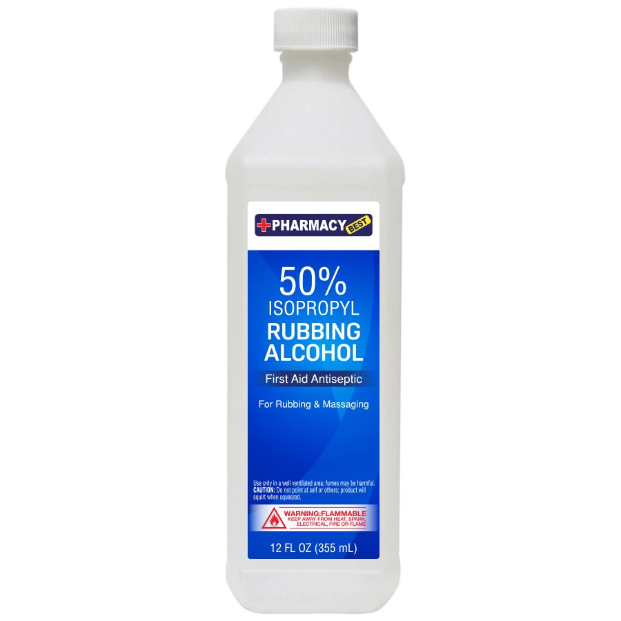 24 Pieces of Pharmacy Best Rubbing Alcohol 12 Oz 50% Regular