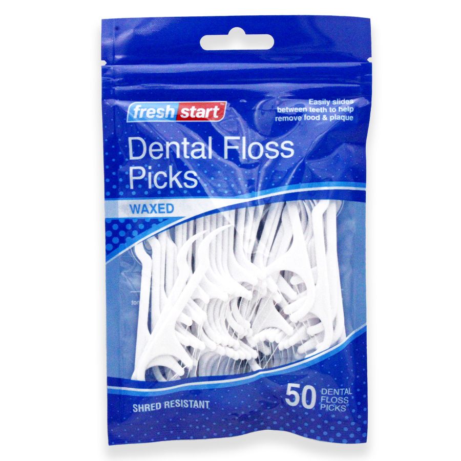 48 Pieces of Fresh Start Dental Floss Picks 50 Ct Regular