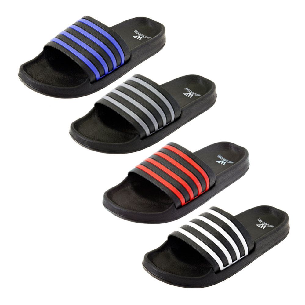 48 Pairs of Men's Stripe Slide Assorted