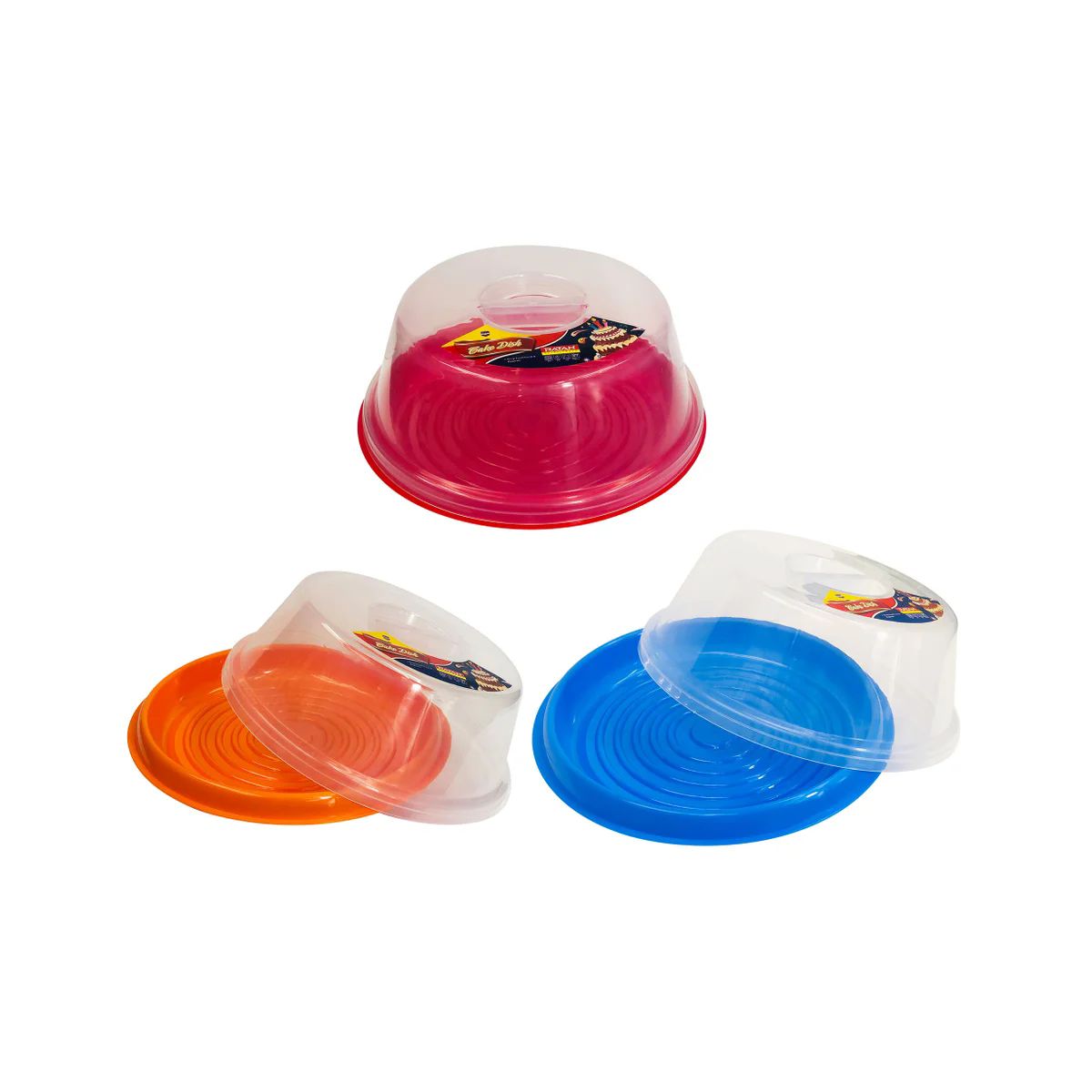 24 Pieces of Cake Server With Clear Lid - Asstd Colors