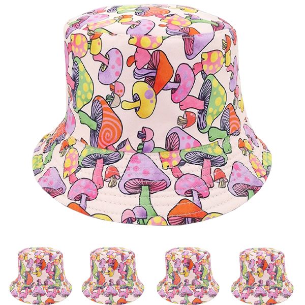 12 pieces of Multicolor Mushroom Pattern Bucket Hat