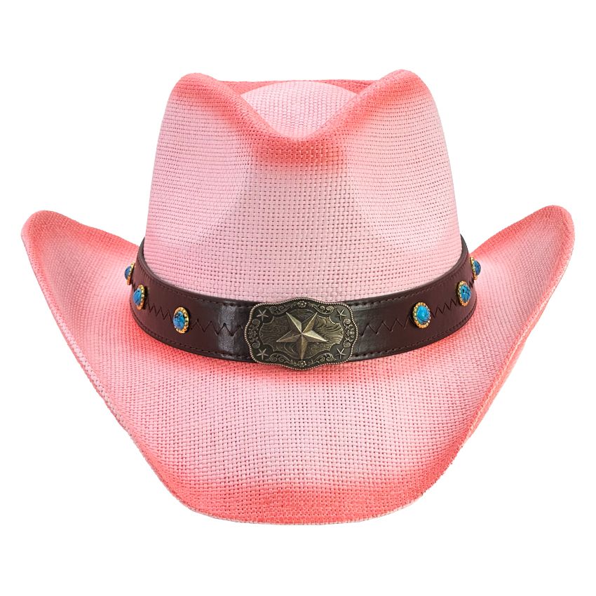 Rhinestone Star Cowboy Hat - Black , Women's