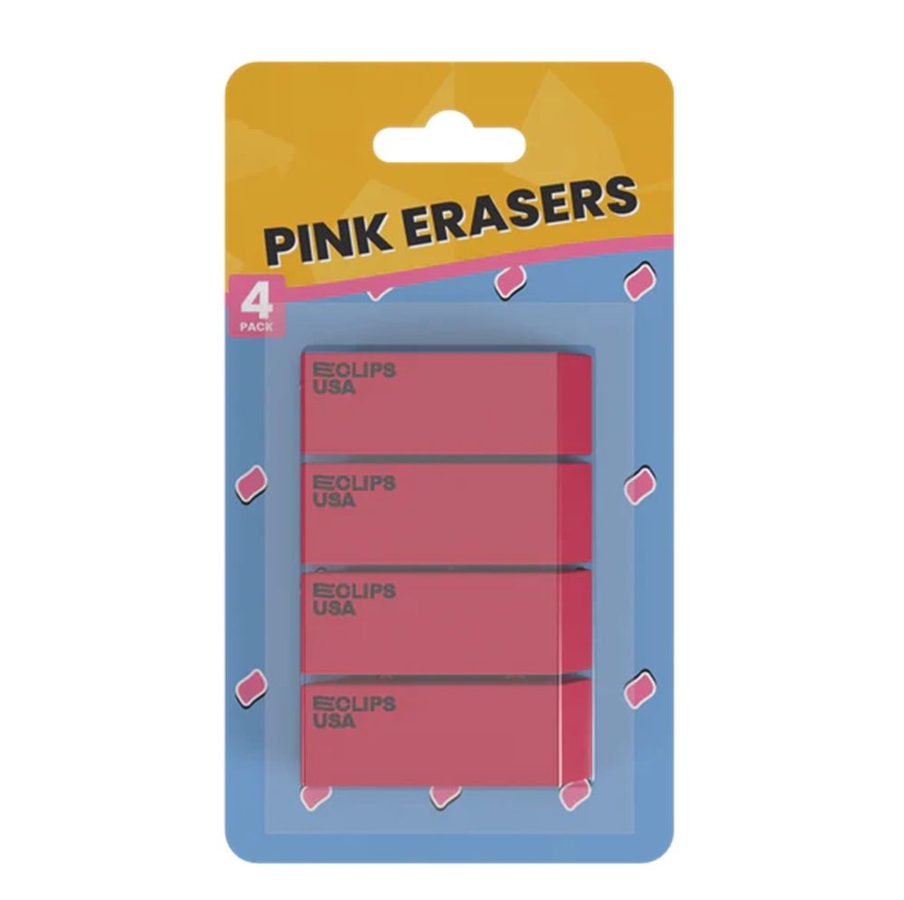 48 Pieces of Pink erasers 4 -pack