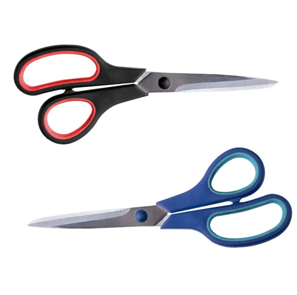 96 Pieces of 8.25" Soft Grip Scissor Pointed Blades: 1.5mm finished 1.3-1.35mm 2CR13 stainless steel