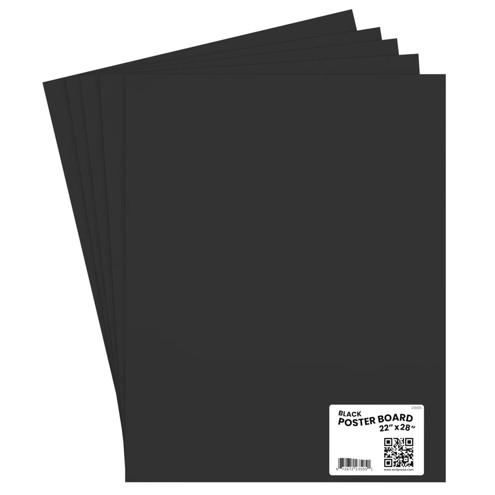 50 Pieces of Poster Board 22x28 - Black