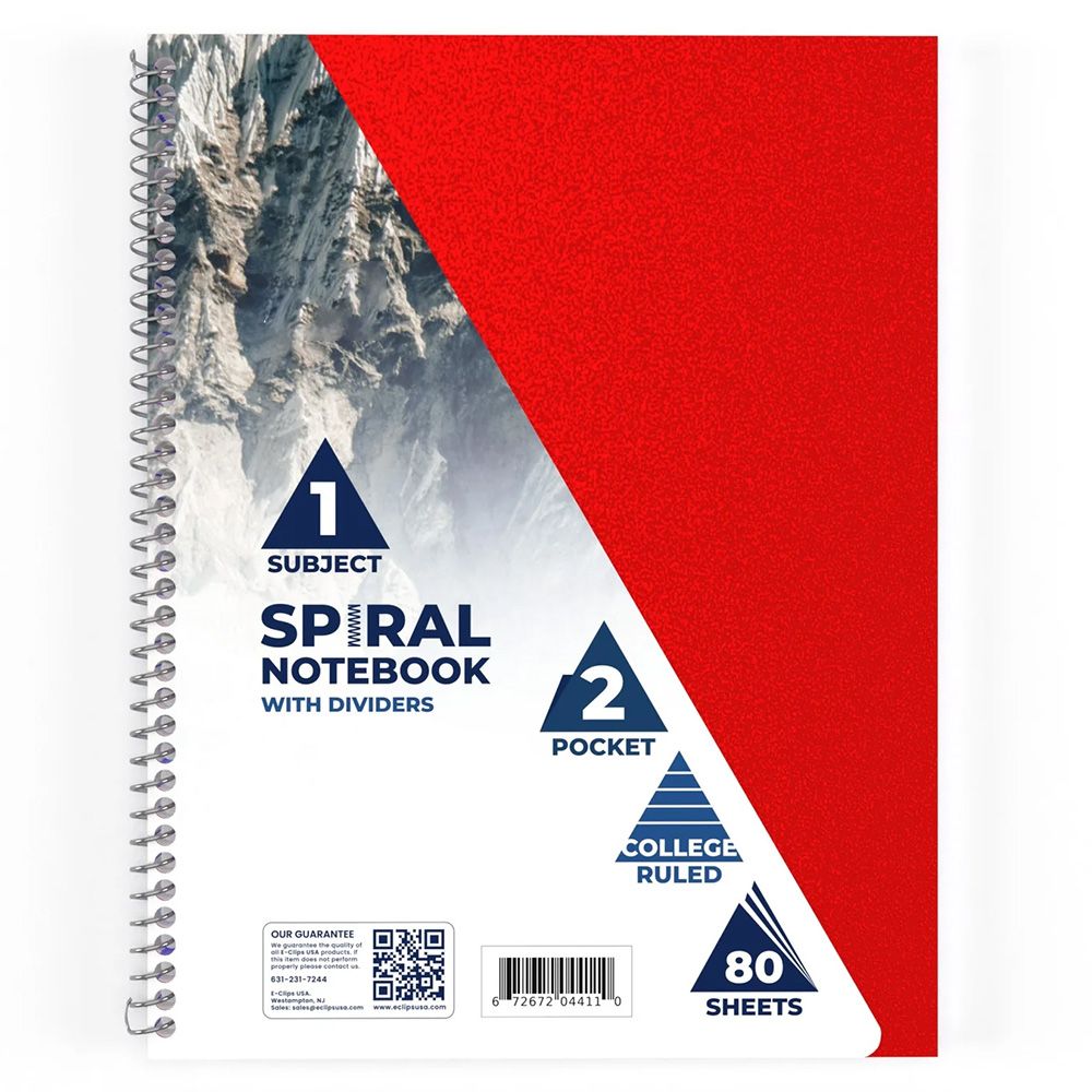 36 Pieces of Poly Cover 1 Subject Notebook 80 Shts W/ 2 Pocket, College Ruled Asst. Colors