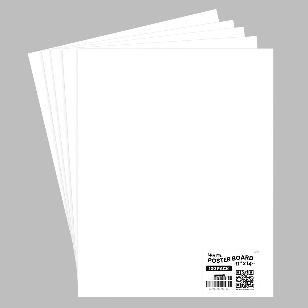 100 Pieces of Poster Board 11x14" White