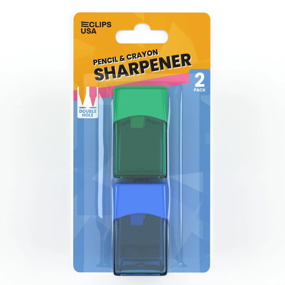 48 Pieces of Pencil & Crayon Sharpener Xl. Receptacle 2 Pk. Asst. Colors 2 Pk.