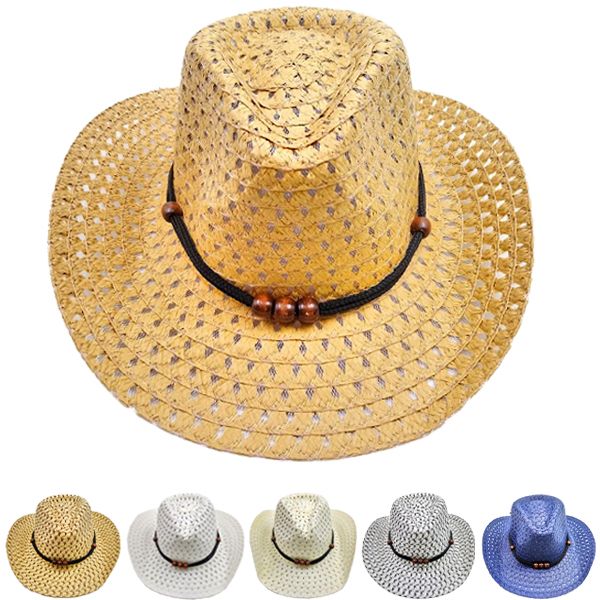 12 pieces of Baby Kid's Straw Cowboy Sun Summer Hat Set with Ear Flaps