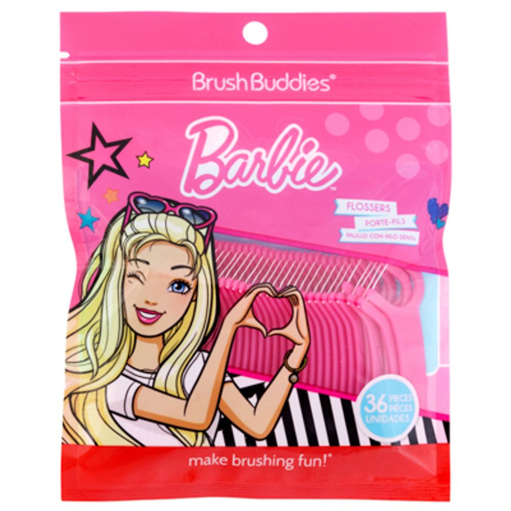 24 pieces of Dental Flossers Picks Barbie 36ct Resealable Bag