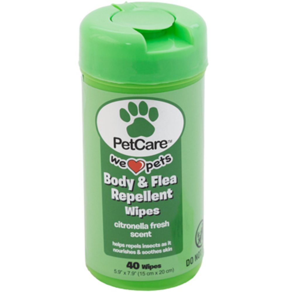 24 pieces of Pet Wipes 40ct Body & Flea Repellant Citronella Scent Pet Care