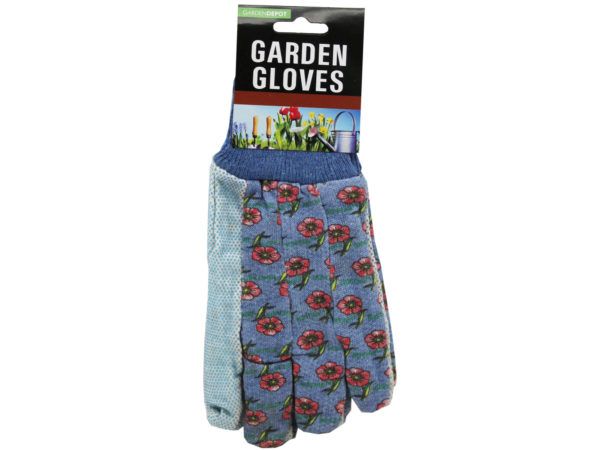 60 pieces of Floral Design Adult Garden Gloves With Raised Grip Dots
