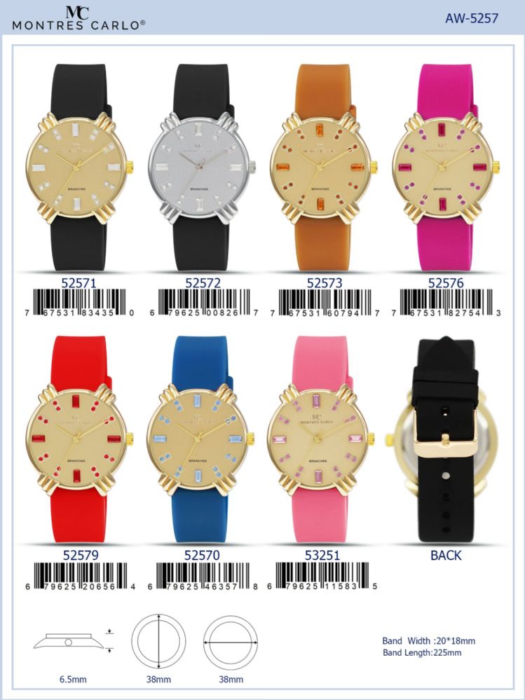12 Pieces of Ladies Watch - 52571 assorted colors