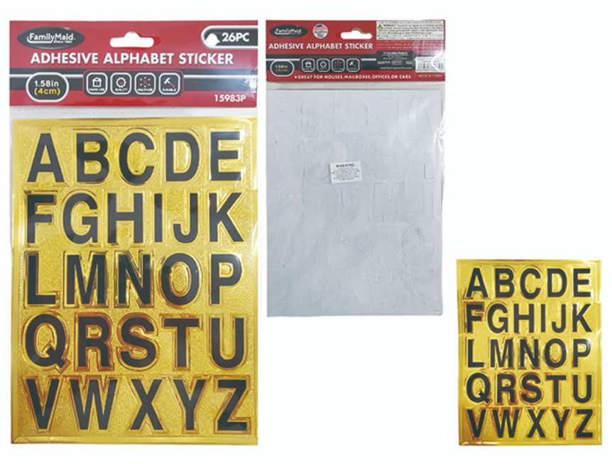 144 Pieces of 26 Piece Adhesive Alphabet Stickers