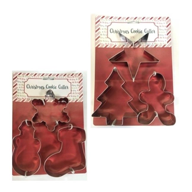 18 pieces of Cookie Cutters Christmas 3pk Stainless Steel 2ast Combos Tcd