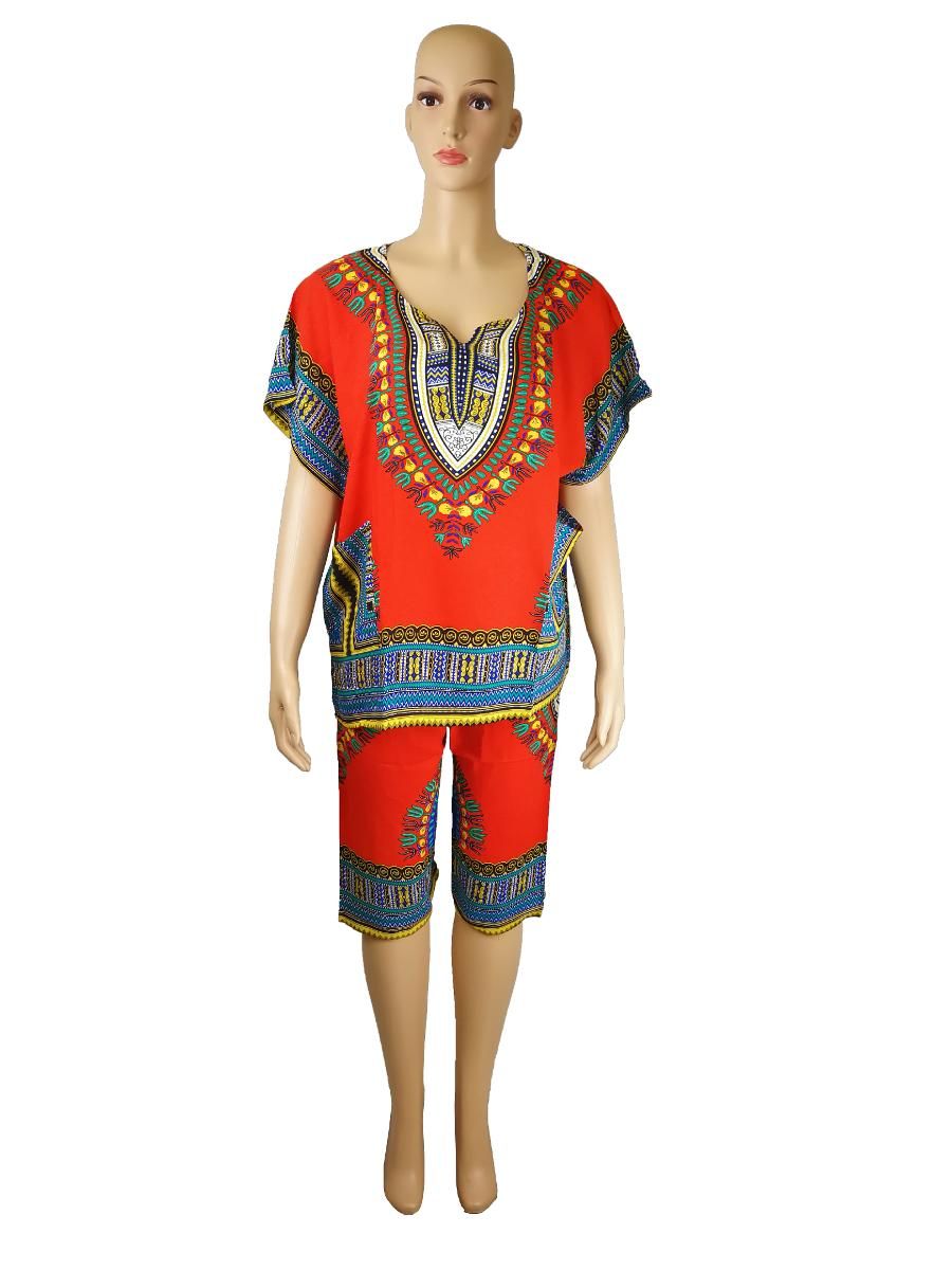72 Pieces of Womens Dashiki Outfit Set With Shorts