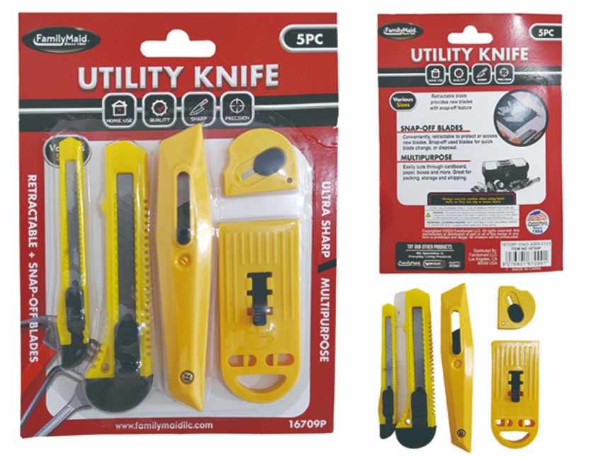 96 Pieces 5 Piece Utility Knife Set - Box Cutters and Blades - at