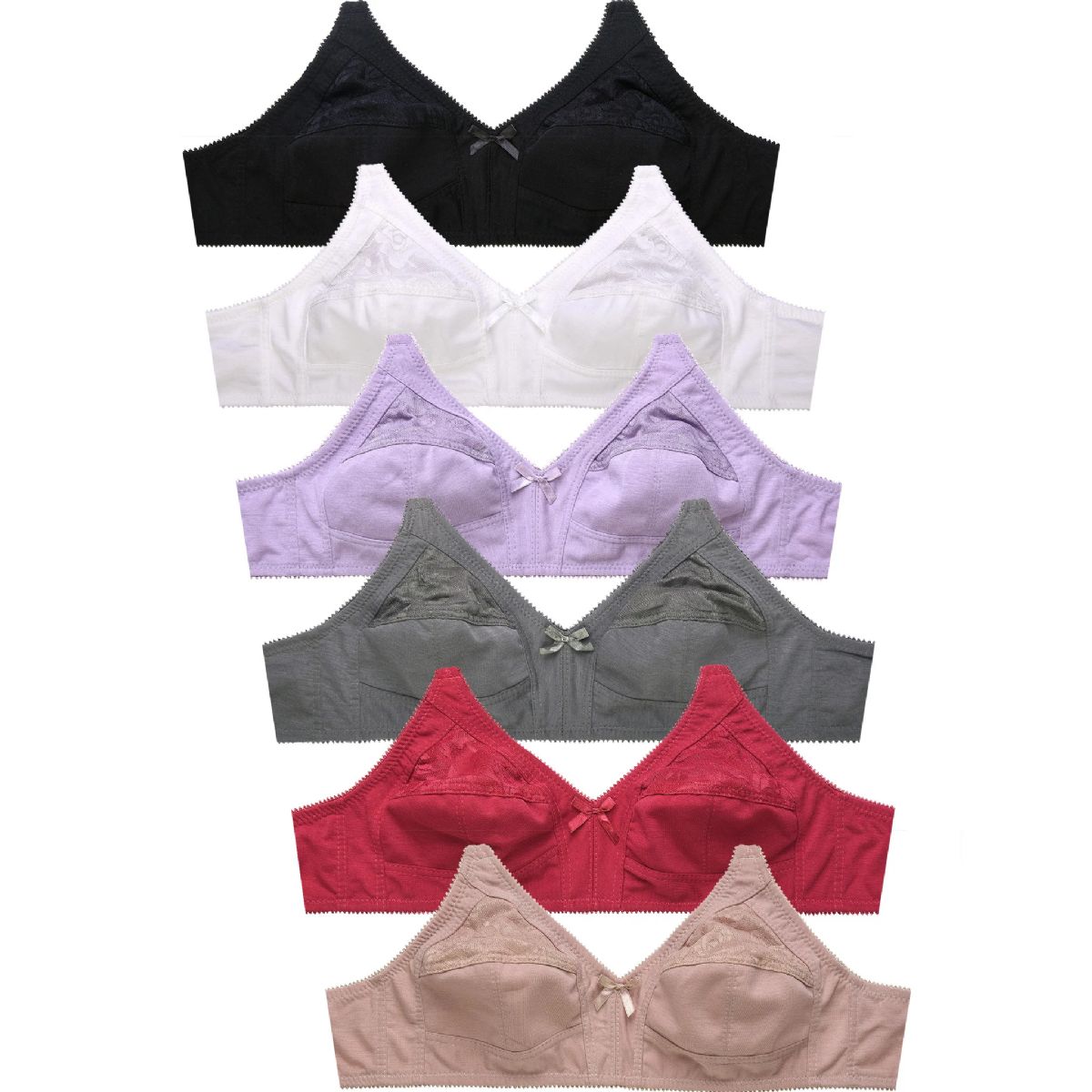 288 Wholesale Mamia Ladies Super Soft Plain Lace Bra Size B - at 