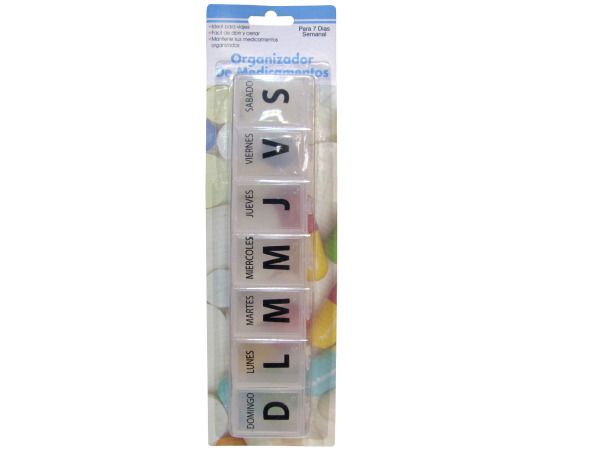 72 pieces of Large Spanish Language 7-Day Pill Box