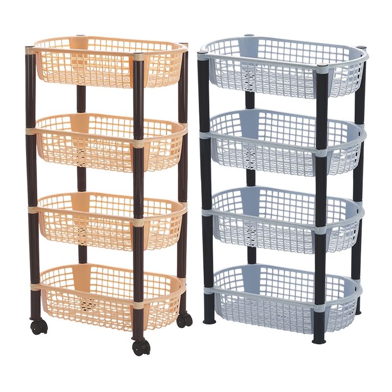 6 pieces 4 Tier Plastic Storage Cart With Wheel - Storage ...