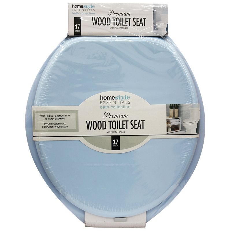 6 Pieces of 17in Blue Wood Toilet Seat