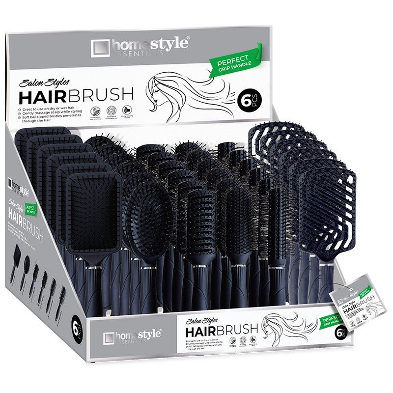 36 pieces of Hair Brush Pdq Asst. Black