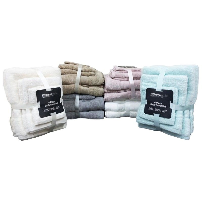 6 pieces of 6pk Zero Twist Bth Towl Set 14lb