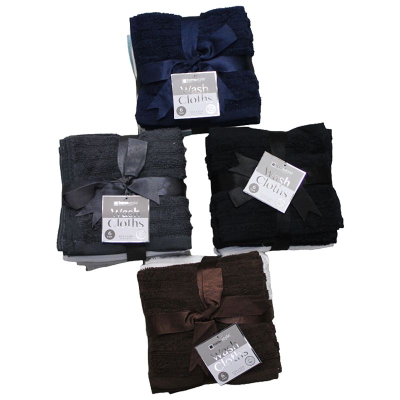 24 Wholesale 6 Pack Wash Cloths - at 