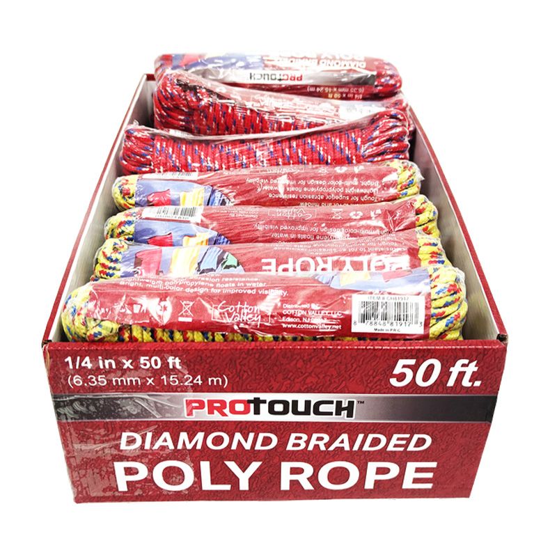 24 pieces of 50 Ft Diamond Braided Poly Rope