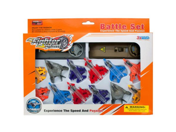 Bulk Buys Toy Jet Fighter Planes with Launch Pads Set, 4 -Pack of