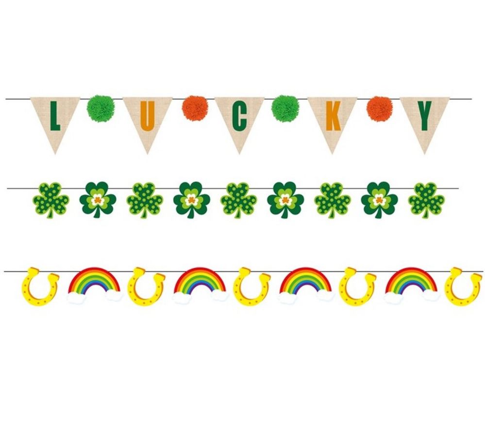 36 pieces of Banner St Patricks Day 3ast Felt/burlap Flag 4ft/5ft/6ft Pbh