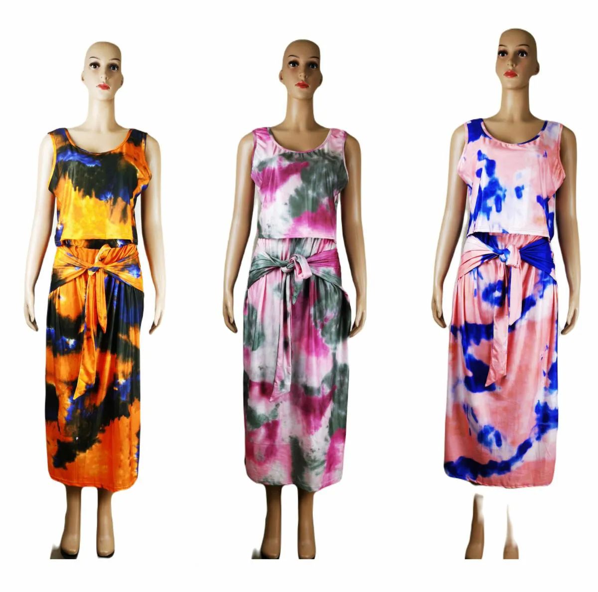 60 Pieces of Women's Tie Dye Sleeveless Set