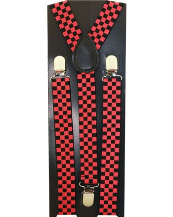 36 Pieces of Checkered Red Kid Suspender