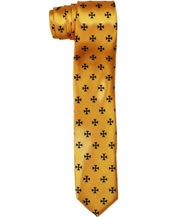 36 Pieces of Yellow Cross Patterned Slim Tie