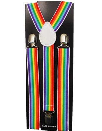 36 Pieces of Rainbow Striped Suspender