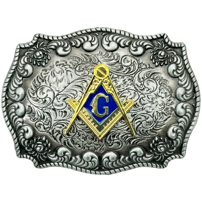 36 Pieces of Golden Masonic Symbol Belt Buckle