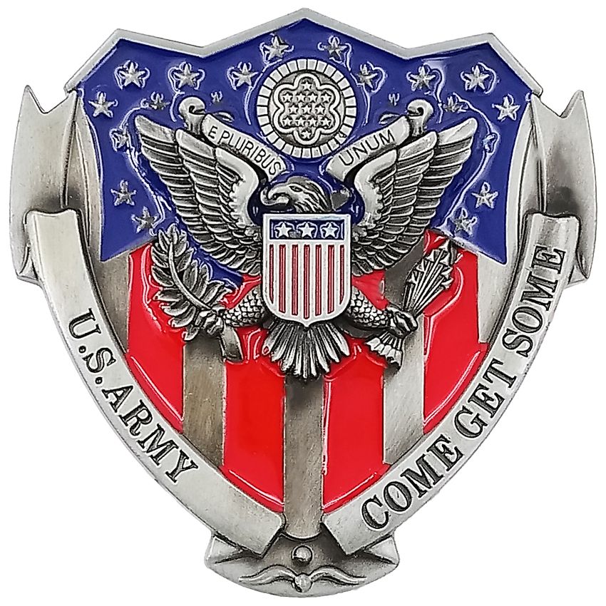 12 Pieces of Us Army Belt Buckle - Come Get Some Slogan