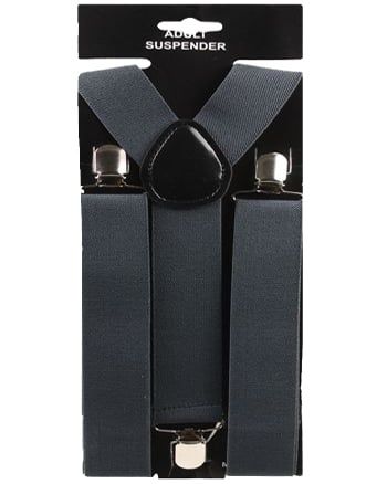 36 Pieces of Grey 1.5 Inch Wide Suspenders