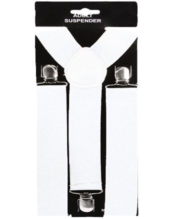 36 Pieces of Plain White 1.5 Inch Wide Suspenders