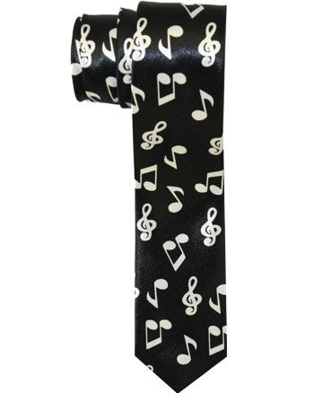 36 Pieces of Music Patterned Slim Tie
