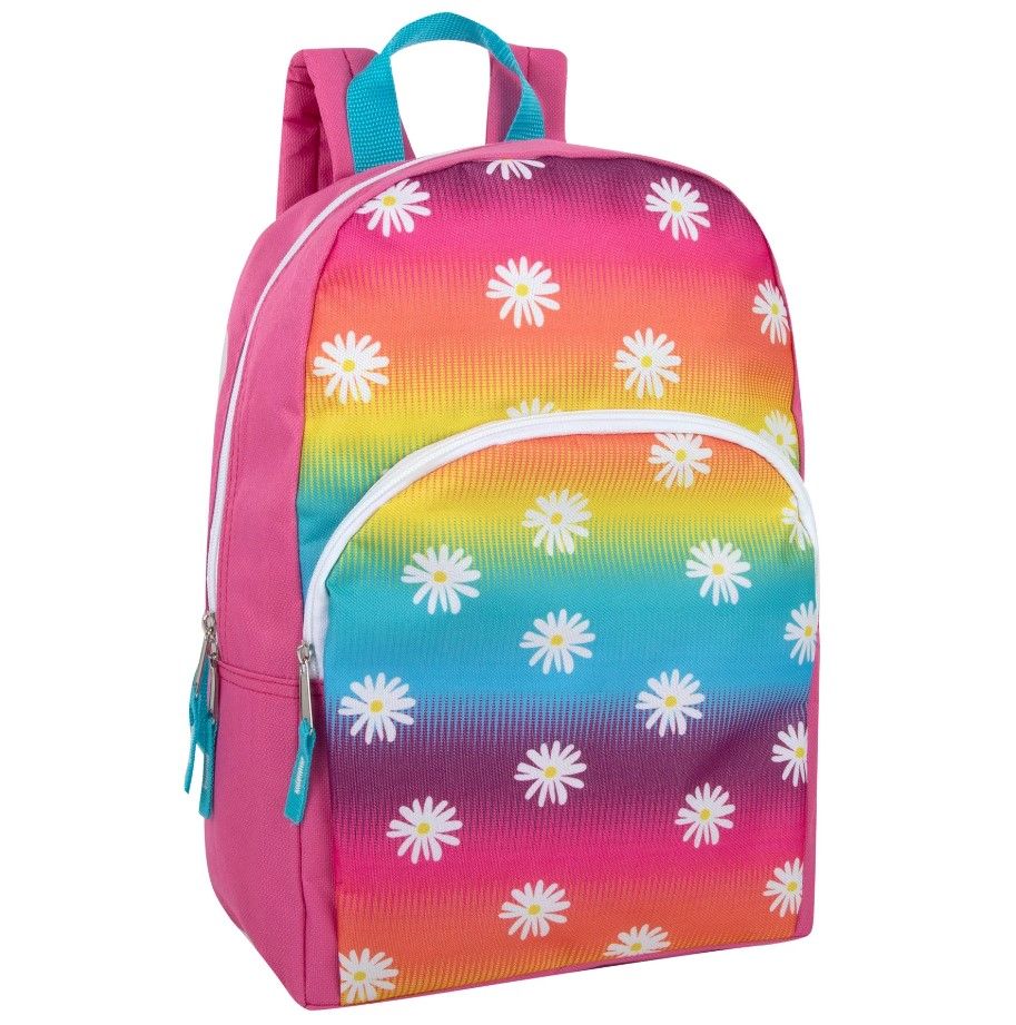 24 Pieces of 15 Inch Character Rainbow Daisy Backpacks